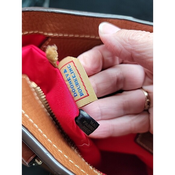 Dooney And Bourke Pebble Leather Lexington Shopper Bag Caramel 13x10x4 - Picture 10 of 14